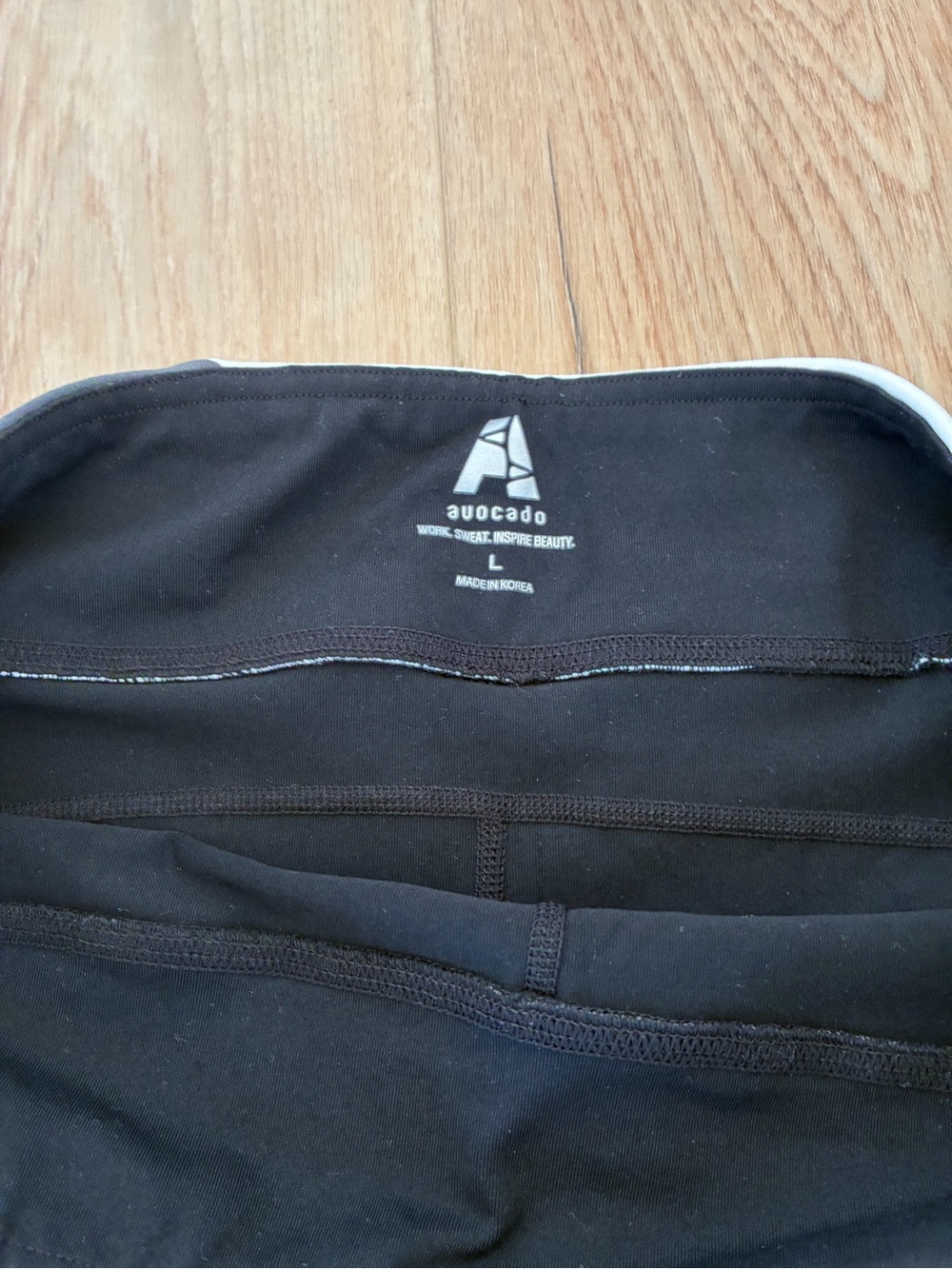 Avocado - Women’s Black Athletic Shorts with Gray & White Waistband - Picture 4 of 4